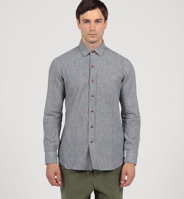 TOMORROWLAND BUYING WEAR「Salvatore Piccolo コットンヒッコリーストライプ ロングスリーブシャツ」|シャツ・ブラウス|