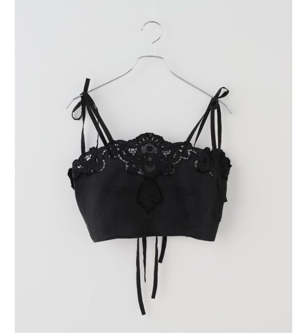 IENA「Heriter/エリテ cutwork bustier シャツ H0-00-3085」|シャツ・ブラウス|ブラック