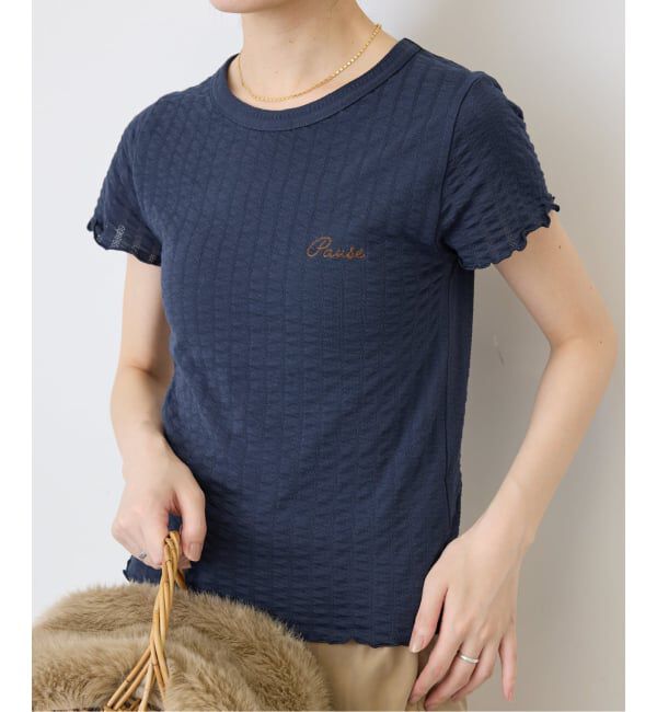 SLOBE IENA「アイレットリブ 刺しゅうTEE」|Tシャツ・カットソー|