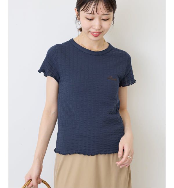 SLOBE IENA「アイレットリブ 刺しゅうTEE」|Tシャツ・カットソー|