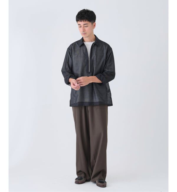 EDIFICE「Quarter-ZIP シアー シャツ」|シャツ・ブラウス|
