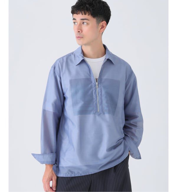 EDIFICE「Quarter-ZIP シアー シャツ」|シャツ・ブラウス|