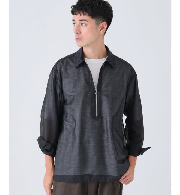 EDIFICE「Quarter-ZIP シアー シャツ」|シャツ・ブラウス|