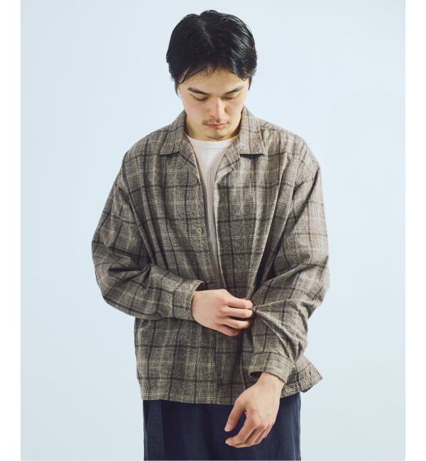 J.S.Homestead「J.S.Homestead / リラックス オープン コットン リネン 長袖 シャツ」|シャツ・ブラウス|