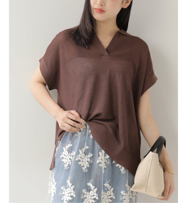 JOURNAL STANDARD relume「ボーダーニットポロシャツ」|ポロシャツ|ブラウン