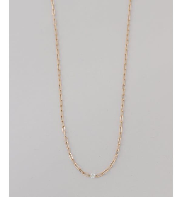 Lilas by Spick&Span「ダブルホールダイヤペーパークリップチェーンネックレス K18」|ネックレス|