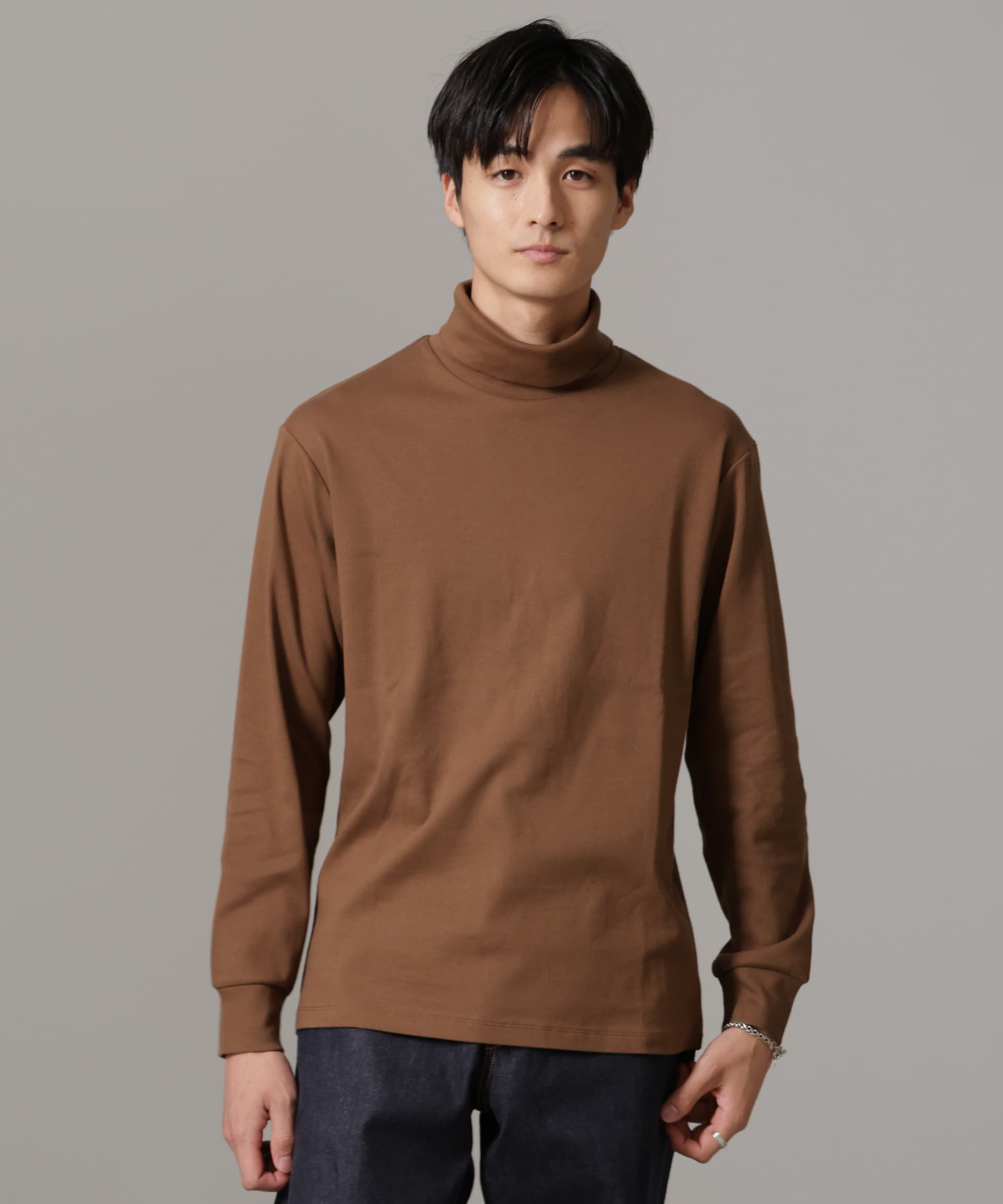 NANO universe「Anti Soaked(R) 汗染み防止 スムースタートルネックTシャツ 長袖」|Tシャツ・カットソー|