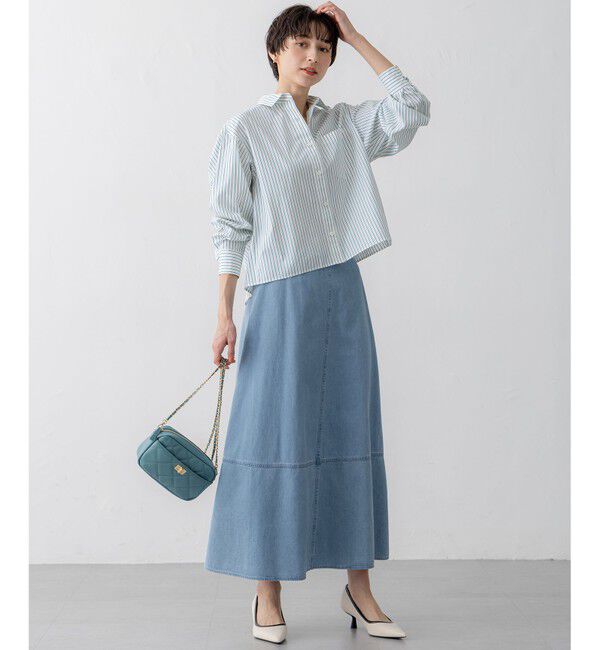 23区「【洗える】CANCLINI クロップド テントライン シャツ」|シャツ・ブラウス|