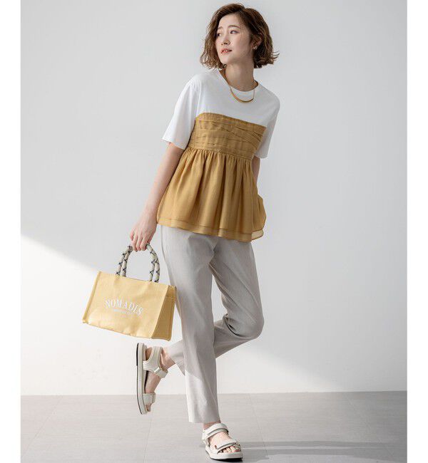 23区「【洗える】リネンレーヨンストレッチ テーパード パンツ」|その他|