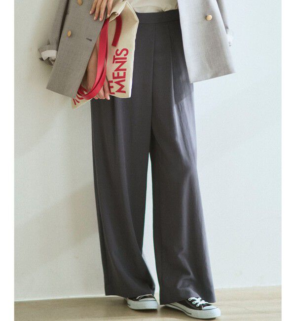 23区「【VERY・CLASSY.掲載】ドレープツイル アシンメトリー ワイド パンツ」|その他|グレー系
