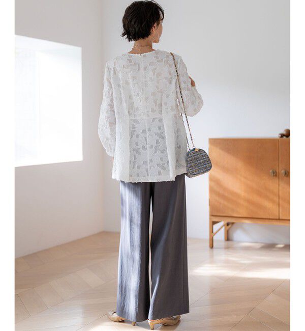 23区「【VERY・CLASSY.掲載】ドレープツイル アシンメトリー ワイド パンツ」|その他|