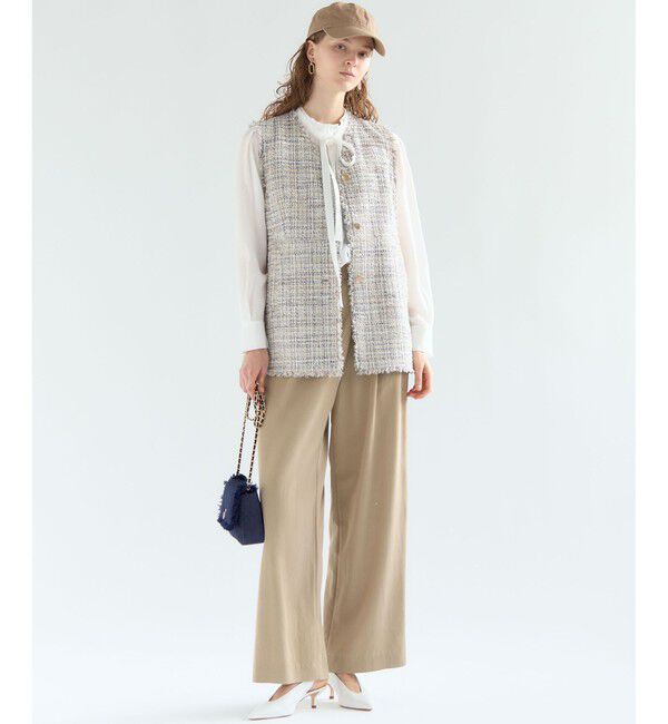 23区「【VERY・CLASSY.掲載】ドレープツイル アシンメトリー ワイド パンツ」|その他|