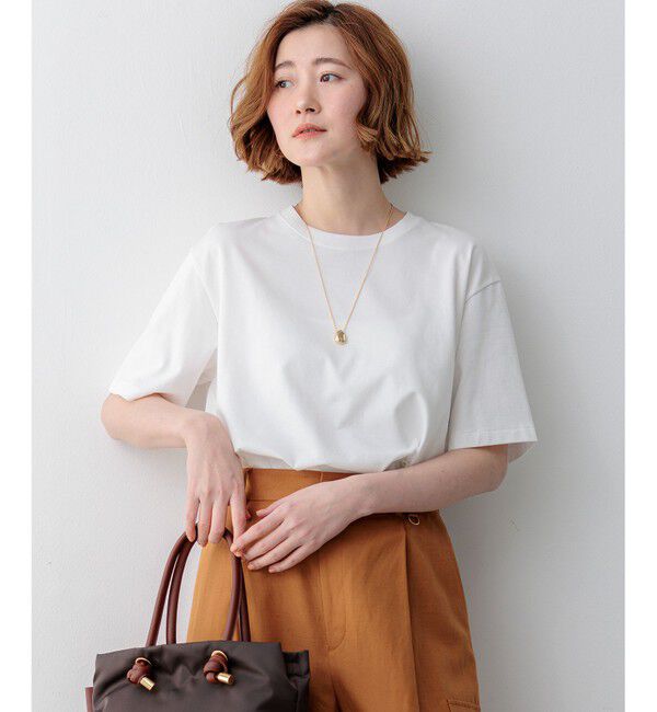 23区「スビンギザコットン フレア Tシャツ」|Tシャツ・カットソー|ホワイト系