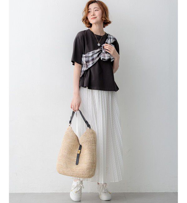 23区「スビンギザコットン フレア Tシャツ」|Tシャツ・カットソー|