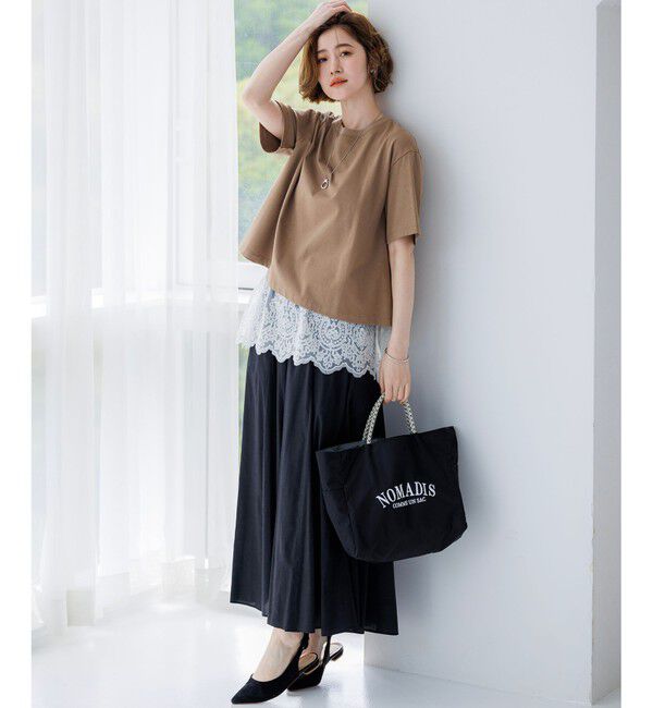 23区「スビンギザコットン フレア Tシャツ」|Tシャツ・カットソー|