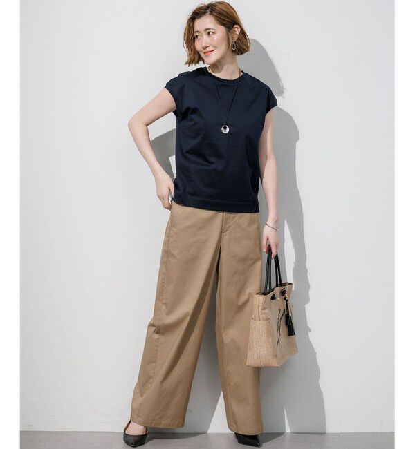 23区「シルキータッチ フレンチスリーブ Tシャツ」|Tシャツ・カットソー|