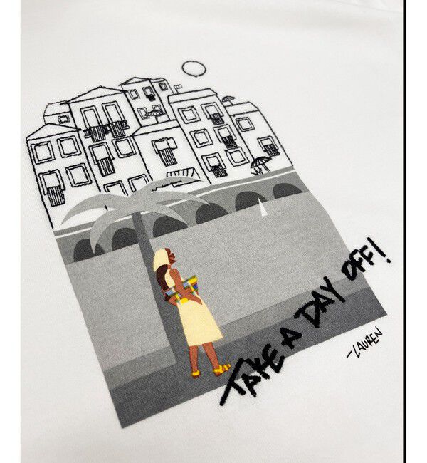 23区「Lauren Rolwing コラボ グラフィックプリント フレア Tシャツ」|Tシャツ・カットソー|