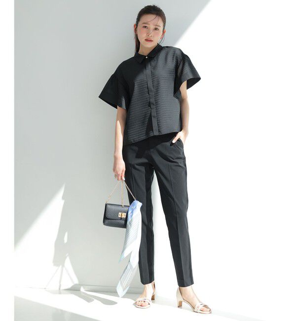 ANY SIS「フレアスリーブシアーチェック ブラウス」|シャツ・ブラウス|
