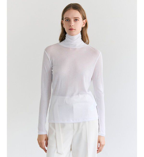 BEIGE,「【定番・新色追加】SORE / コットンシアーハイネックカットソー」|Tシャツ・カットソー|White
