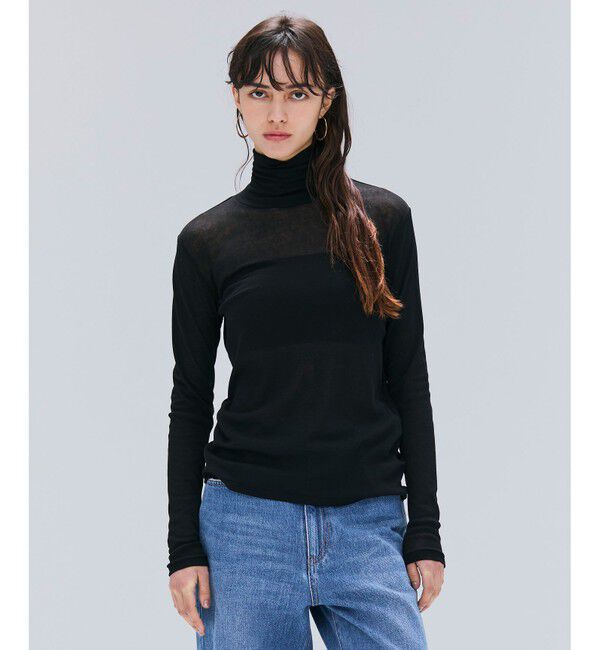 BEIGE,「【定番・新色追加】SORE / コットンシアーハイネックカットソー」|Tシャツ・カットソー|Black