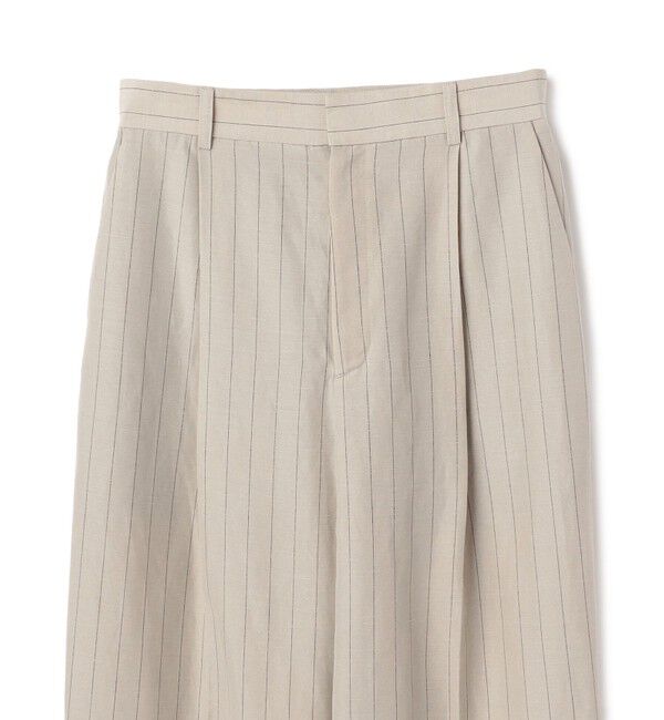 BEIGE,「ERYTH / リネンストライプ タックワイドパンツ」|その他|