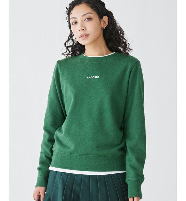 LACOSTE「ブランドネームロゴ刺繍 クルーネックスウェットプルオーバー トレーナー」|スウェット・ジャージ|グリーン