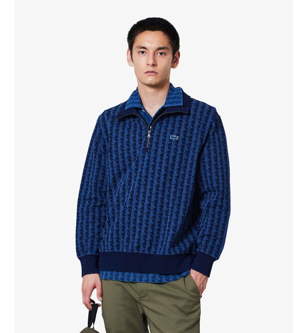 LACOSTE「インディゴスウェットモノグラムトラックジャケット」|スウェット・ジャージ|インディゴブルー
