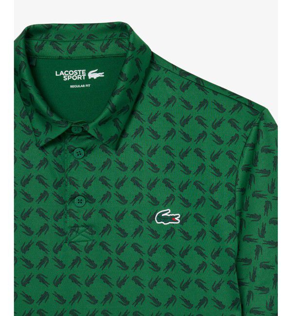 LACOSTE「総柄ゴルフプリント ウルトラドライストレッチポロシャツ」|ポロシャツ|