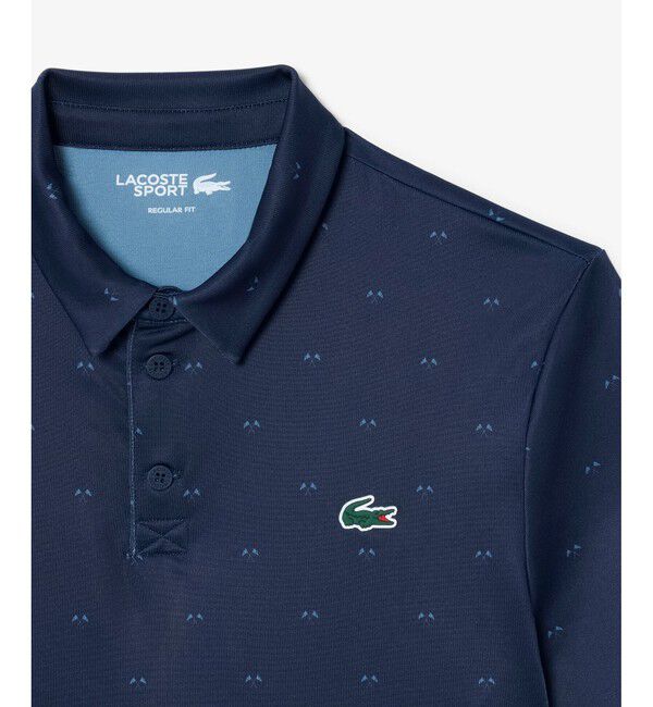 LACOSTE「総柄ゴルフプリント ウルトラドライストレッチポロシャツ」|ポロシャツ|