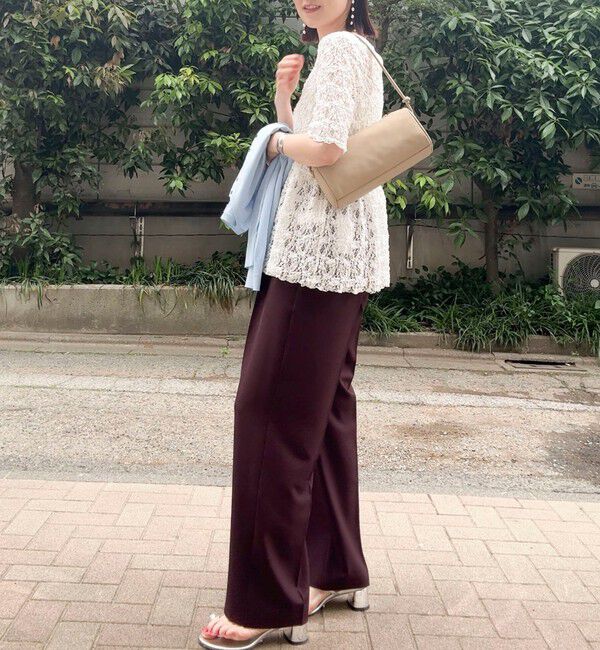 NOLLEY'S sophi「ウォッシャブルストレッチレースペプラム半袖プルオーバー」|シャツ・ブラウス|