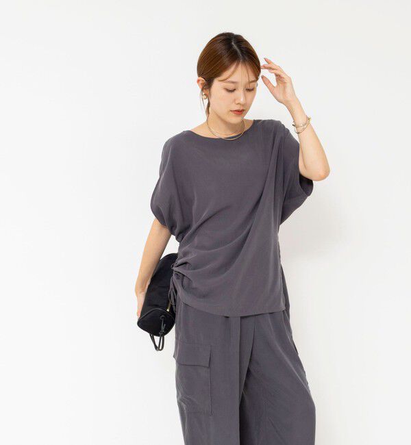 NOLLEY'S「《セットアップ対応》ウォッシャブルサンドウォッシュアシメブラウス」|シャツ・ブラウス|