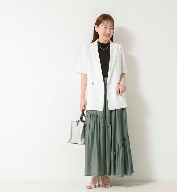 NOLLEY'S sophi「《セットアップ対応》ウォッシャブルドライツイルハーフスリーブジャケット」|テーラードジャケット|