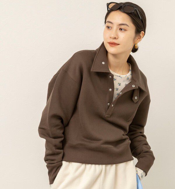 MAQWEL「【MAQWEL/マクウェル】ウォッシャブルスタンドネックスウェット」|Tシャツ・カットソー|