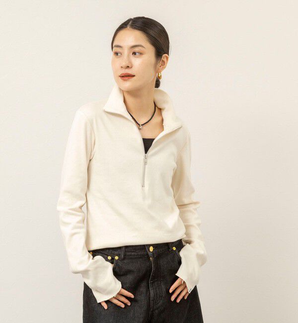 MAQWEL「【MAQWEL/マクウェル】COTTON RIB ハーフジッププルオーバー」|Tシャツ・カットソー|