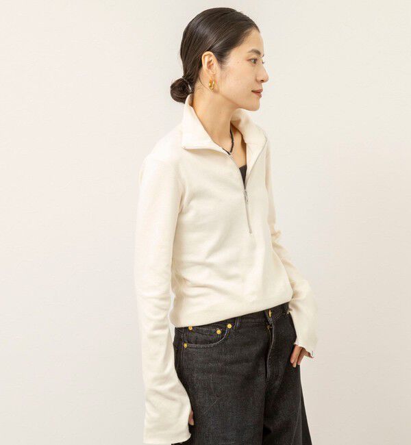 MAQWEL「【MAQWEL/マクウェル】COTTON RIB ハーフジッププルオーバー」|Tシャツ・カットソー|