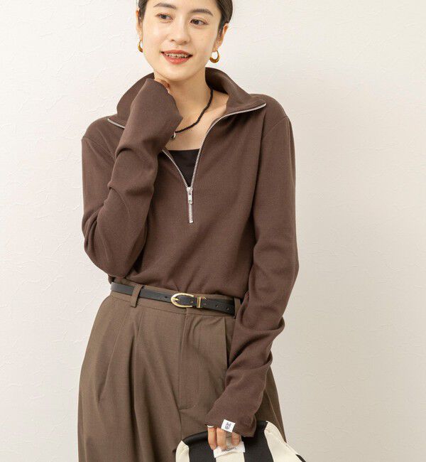 MAQWEL「【MAQWEL/マクウェル】COTTON RIB ハーフジッププルオーバー」|Tシャツ・カットソー|