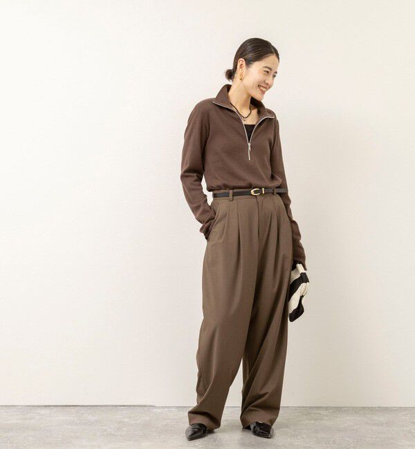 MAQWEL「【MAQWEL/マクウェル】COTTON RIB ハーフジッププルオーバー」|Tシャツ・カットソー|