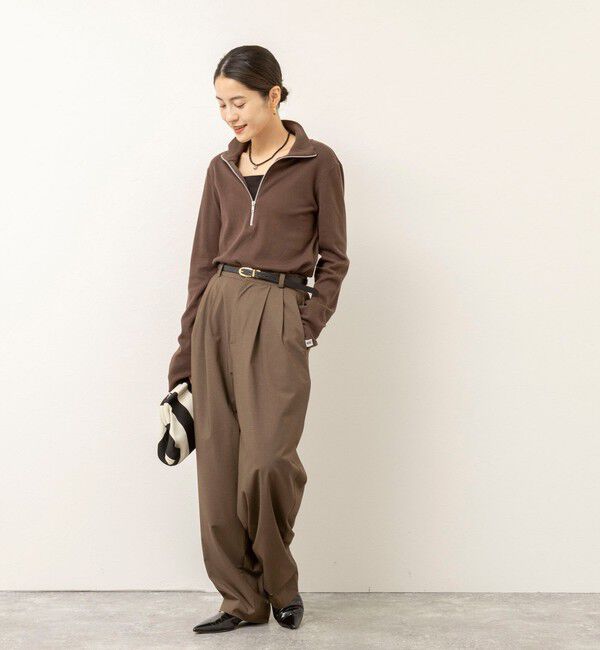 MAQWEL「【MAQWEL/マクウェル】COTTON RIB ハーフジッププルオーバー」|Tシャツ・カットソー|