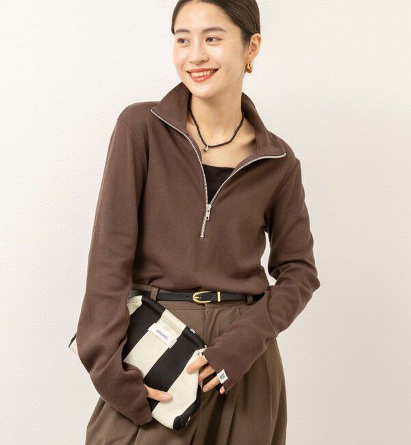 MAQWEL「【MAQWEL/マクウェル】COTTON RIB ハーフジッププルオーバー」|Tシャツ・カットソー|