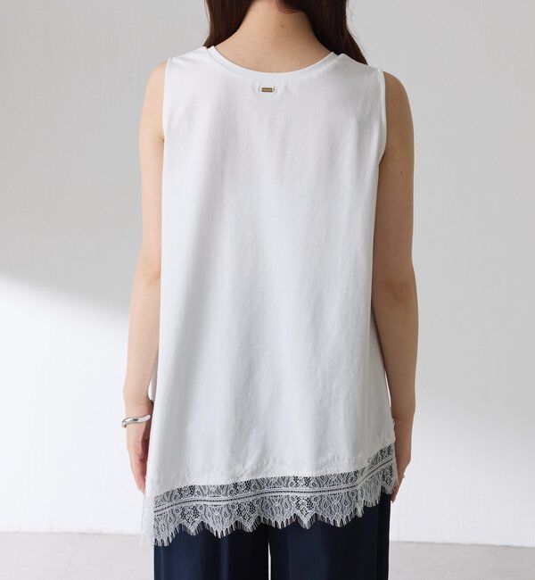  「【レイヤードアイテムにも使える】レースアシメタンクトップ」|Tシャツ・カットソー|