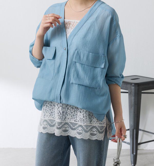  「【ロングシーズン着られる/丈調整可能◎】ヴィンテージライクオーバーシャツ」|シャツ・ブラウス|