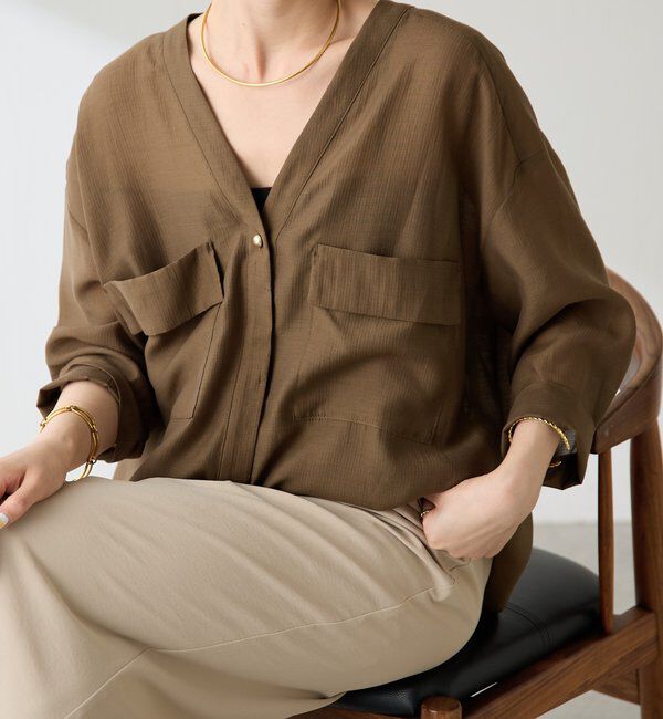  「【ロングシーズン着られる/丈調整可能◎】ヴィンテージライクオーバーシャツ」|シャツ・ブラウス|