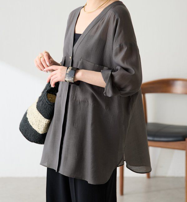 「【ロングシーズン着られる/丈調整可能◎】ヴィンテージライクオーバーシャツ」|シャツ・ブラウス|