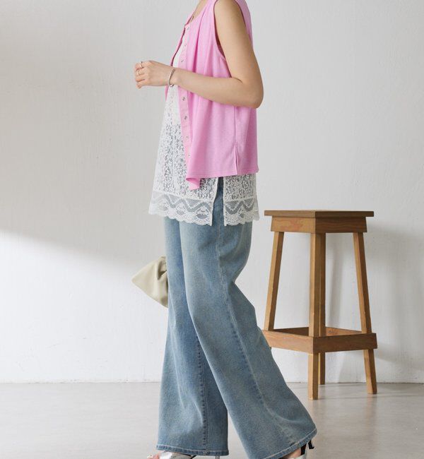  「リネンライクカットタンクトップ」|Tシャツ・カットソー|