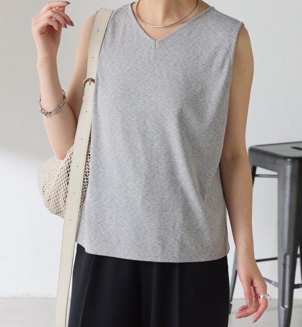  「リネンライクカットタンクトップ」|Tシャツ・カットソー|