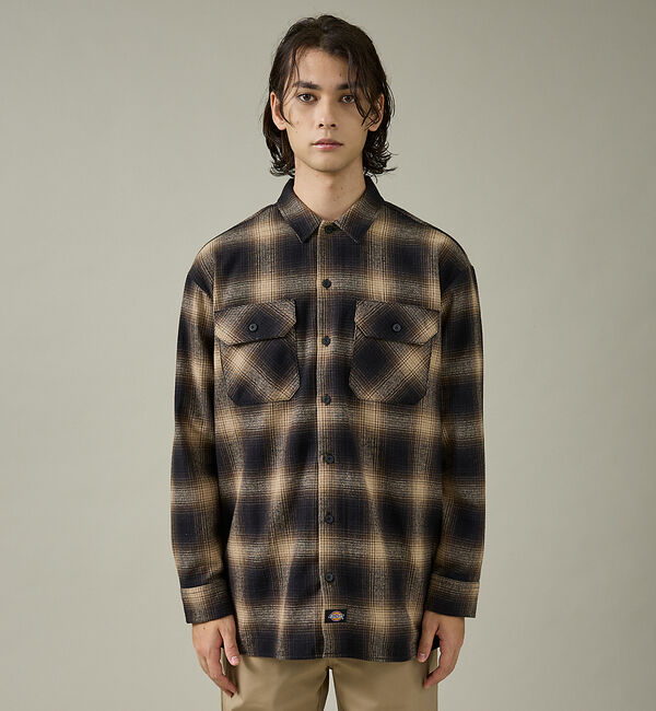 ABAHOUSE「【Dickies / ディッキーズ】オーバーサイズ ネルオンブレチェック ワーク」|シャツ・ブラウス|