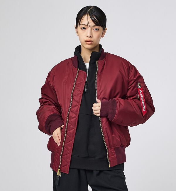 ABAHOUSE「【Alpha Industries（アルファ インダストリーズ）】MA-1 FL」|ブルゾン・スタジャン|ボルドー