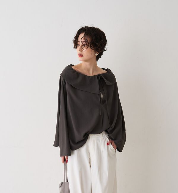 Rouge vif「オーバーカラー変形 テントラインブラウス」|シャツ・ブラウス|