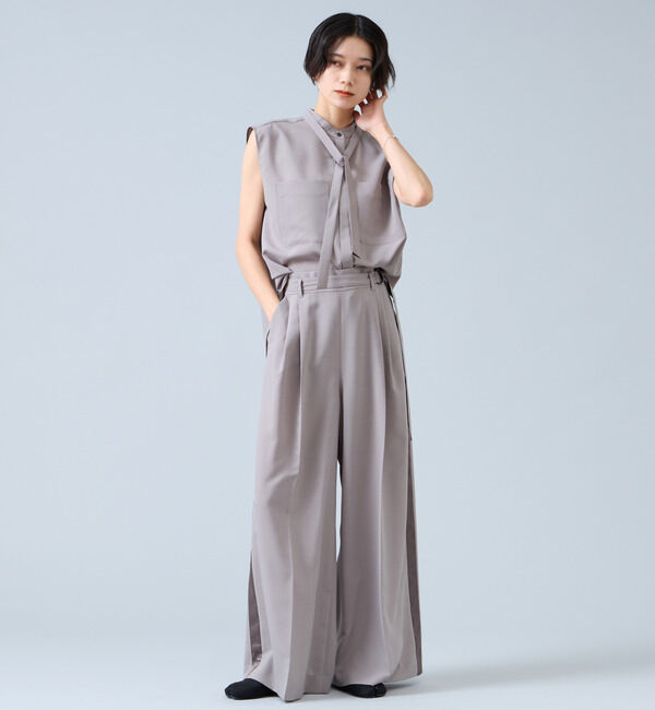 Liesse「サイド切り替えワイドパンツ（セットアップ可）」|その他|