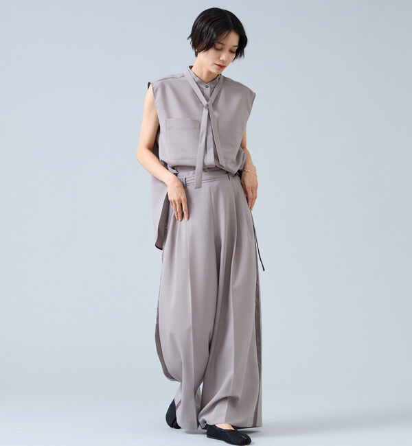 Liesse「サイド切り替えワイドパンツ（セットアップ可）」|その他|
